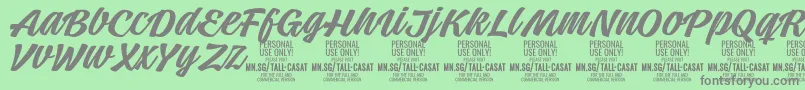 Шрифт TallcasatmedPersonalUse – серые шрифты на зелёном фоне