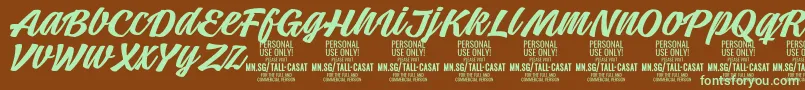 TallcasatmedPersonalUse Font – Green Fonts on Brown Background