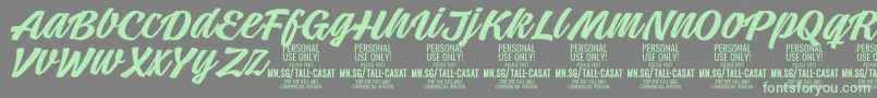 Шрифт TallcasatmedPersonalUse – зелёные шрифты на сером фоне