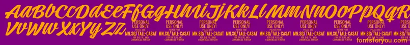 TallcasatmedPersonalUse Font – Orange Fonts on Purple Background