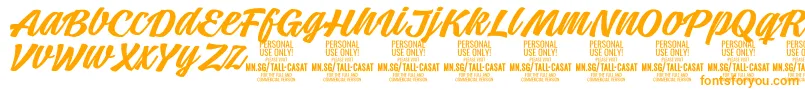 TallcasatmedPersonalUse Font – Orange Fonts on White Background