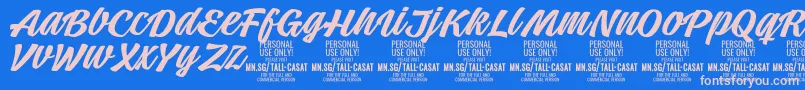 フォントTallcasatmedPersonalUse – ピンクの文字、青い背景