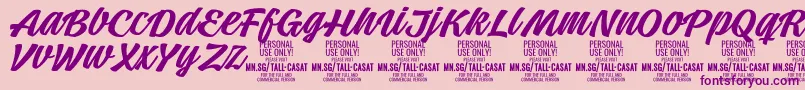 TallcasatmedPersonalUse Font – Purple Fonts on Pink Background