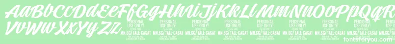 TallcasatmedPersonalUse Font – White Fonts on Green Background