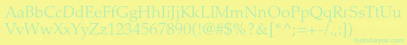 PalatinoltstdLight Font – Green Fonts on Yellow Background