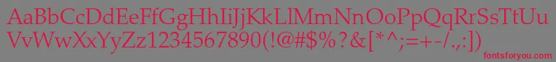 PalatinoltstdLight Font – Red Fonts on Gray Background