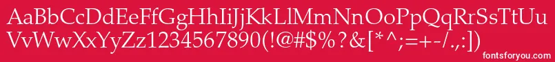PalatinoltstdLight Font – White Fonts on Red Background