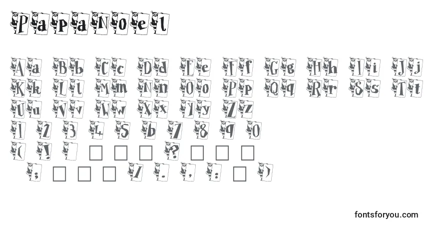 A fonte PapaNoel – alfabeto, números, caracteres especiais
