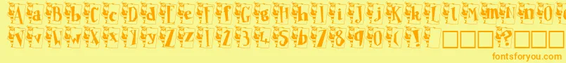 PapaNoel Font – Orange Fonts on Yellow Background