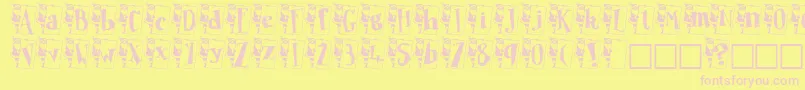 PapaNoel Font – Pink Fonts on Yellow Background