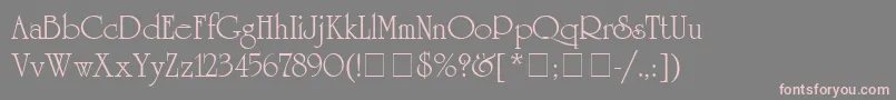 フォントAgucr – 灰色の背景にピンクのフォント