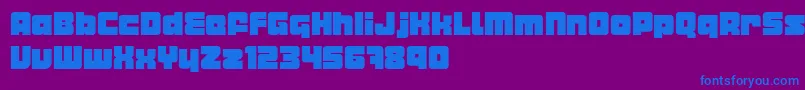 Metropod Font – Blue Fonts on Purple Background