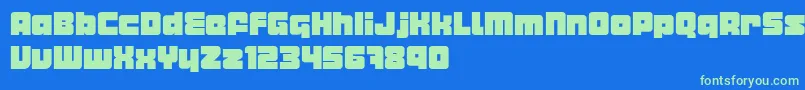 Metropod Font – Green Fonts on Blue Background