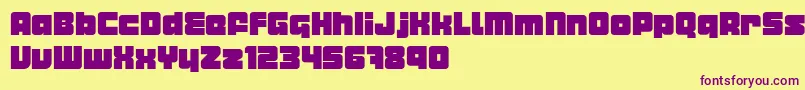 Metropod Font – Purple Fonts on Yellow Background