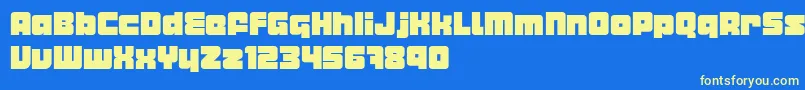 Metropod Font – Yellow Fonts on Blue Background