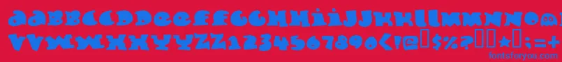 Marmelade Font – Blue Fonts on Red Background