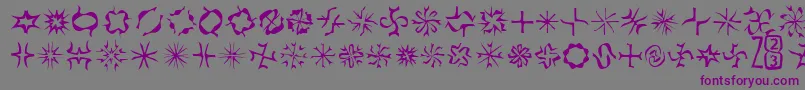 Zone23Foopy8-fontti – violetit fontit harmaalla taustalla