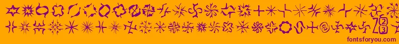 Zone23Foopy8 Font – Purple Fonts on Orange Background