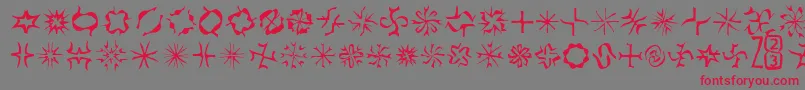 Zone23Foopy8-Schriftart – Rote Schriften auf grauem Hintergrund