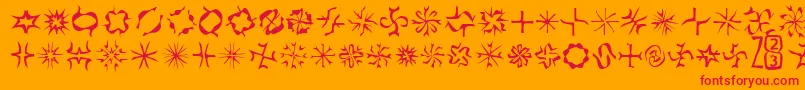 Zone23Foopy8 Font – Red Fonts on Orange Background