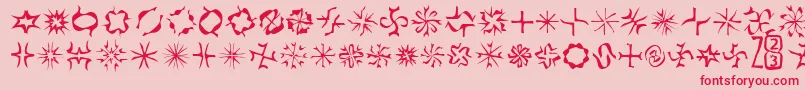 Zone23Foopy8 Font – Red Fonts on Pink Background