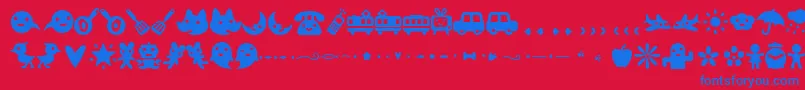 フォントEfon – 赤い背景に青い文字