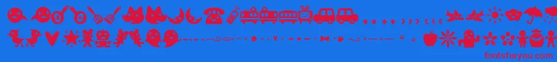 フォントEfon – 赤い文字の青い背景
