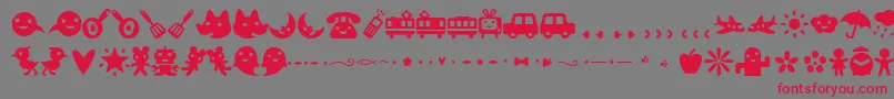 Efon Font – Red Fonts on Gray Background