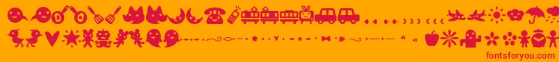 fuente Efon – Fuentes Rojas Sobre Fondo Naranja