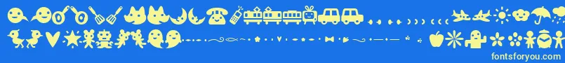 Efon Font – Yellow Fonts on Blue Background