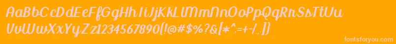 UptownMarketDemo Font – Pink Fonts on Orange Background