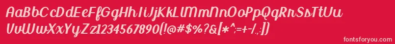 UptownMarketDemo Font – Pink Fonts on Red Background