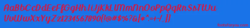 UptownMarketDemo Font – Red Fonts on Blue Background