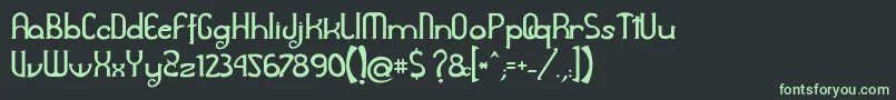 フォントAwelita – 黒い背景に緑の文字