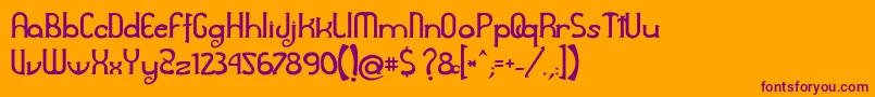 Awelita-Schriftart – Violette Schriften auf orangefarbenem Hintergrund