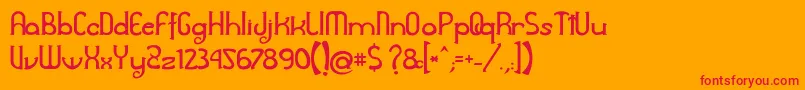 Awelita-Schriftart – Rote Schriften auf orangefarbenem Hintergrund