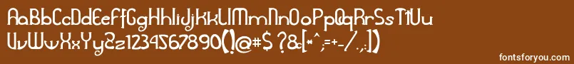 Awelita-fontti – valkoiset fontit ruskealla taustalla