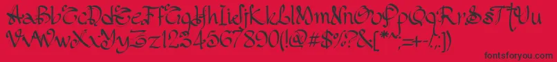 PwGothicStyle Font – Black Fonts on Red Background