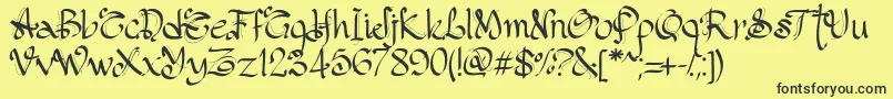 PwGothicStyle Font – Black Fonts on Yellow Background