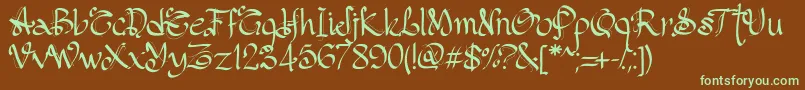 PwGothicStyle Font – Green Fonts on Brown Background