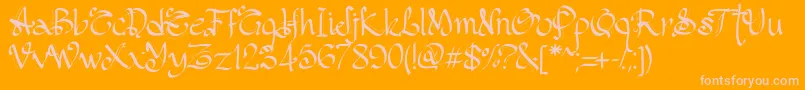 PwGothicStyle-Schriftart – Rosa Schriften auf orangefarbenem Hintergrund