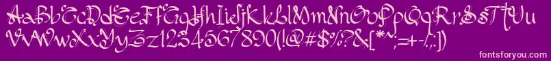 PwGothicStyle-Schriftart – Rosa Schriften auf violettem Hintergrund