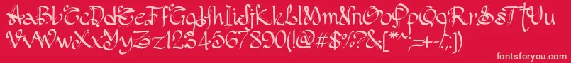 PwGothicStyle Font – Pink Fonts on Red Background