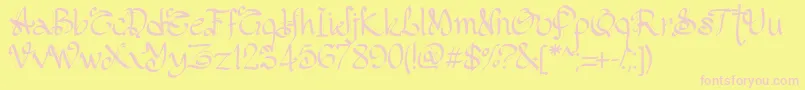 PwGothicStyle Font – Pink Fonts on Yellow Background