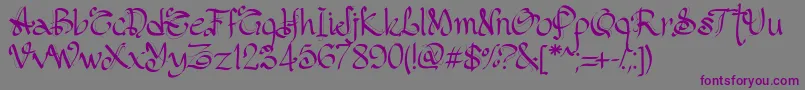 PwGothicStyle Font – Purple Fonts on Gray Background