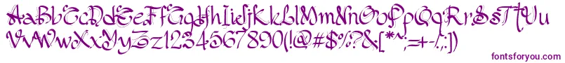 PwGothicStyle Font – Purple Fonts on White Background