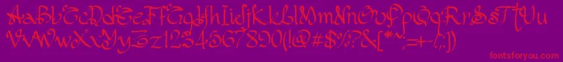 PwGothicStyle Font – Red Fonts on Purple Background