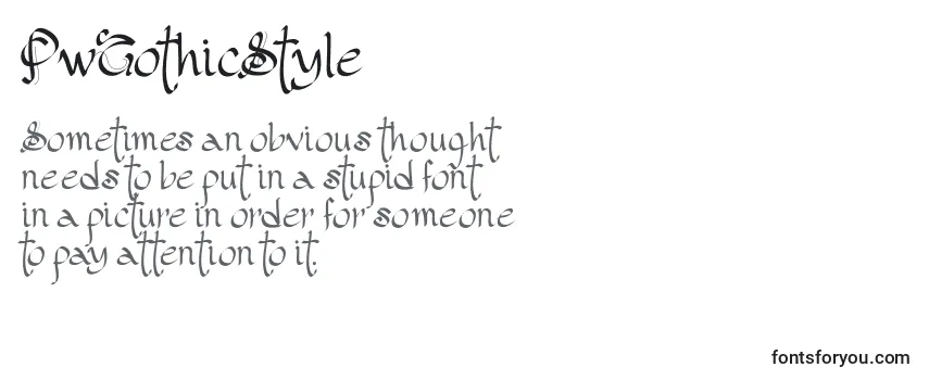 Review of the PwGothicStyle (100714) Font