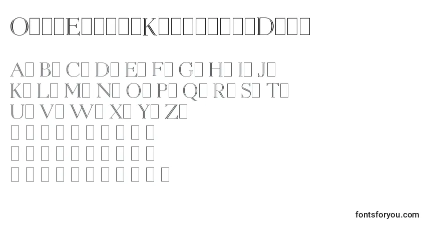 Шрифт OpenEgmontKapitalenDemo – алфавит, цифры, специальные символы