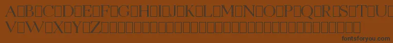フォントOpenEgmontKapitalenDemo – 黒い文字が茶色の背景にあります